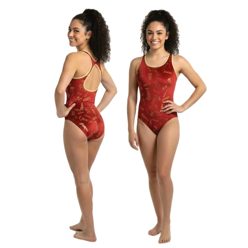 Satara VTG Kip Planche Tkatchev AL Velvet Keyhole Racerback Tank Leotard Red